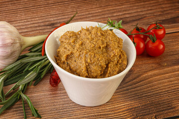 Jewish eggplant dip with oil