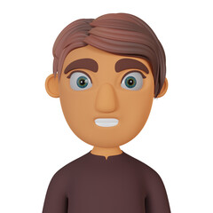 3d illustration male cartoon avatar