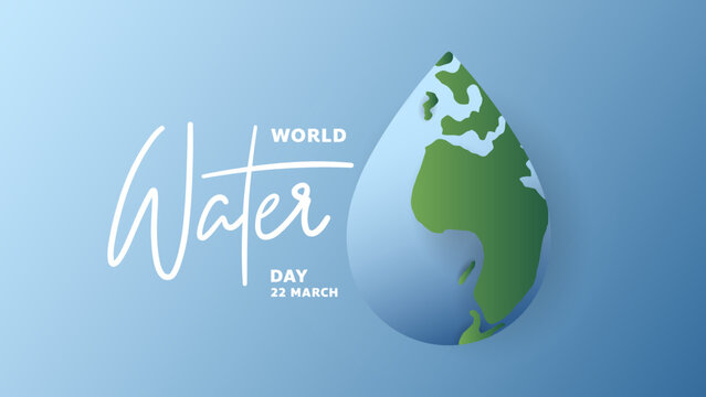 World water day handwritten Background on blue background ,for march 22 , Vector illustration EPS 10