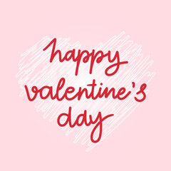 Fototapeta na wymiar Happy Valentine's Day on pink background ,for February 14, Vector illustration EPS 10