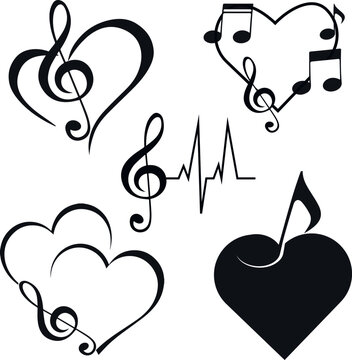 Love music design, love notes print set, SVG, T Shirt design