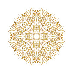 Luxury Mandala Gold Transparent Background In Islamic Arabesque Style 