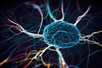 Brain neural networks, drawing AI