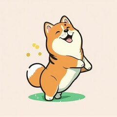 illustration of a cute Shiba Inu. AI generated image