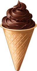 Chocolate Ice Cream Detailed Beautiful Hand Drawn Vector Illustration