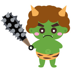 緑鬼のイラスト素材　ベクター