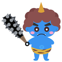 青鬼のイラスト素材　ベクター