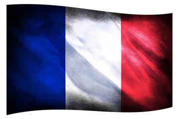 The flag of France as a wrinkled flag