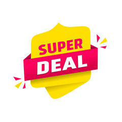 Super deal banner template promotional. Discount design icon. Modern Vector illustration.
