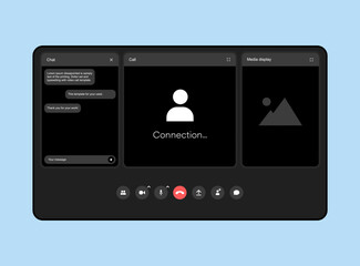 UI UX template for video conferencing and meetings application on tablet