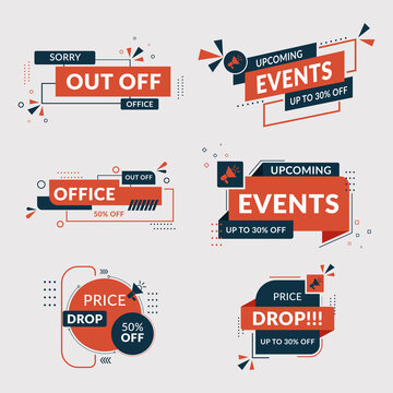 Sale tags collection. Special offer, big sale, discount, best price, mega sale banner set. Flash deal badges. Vector
