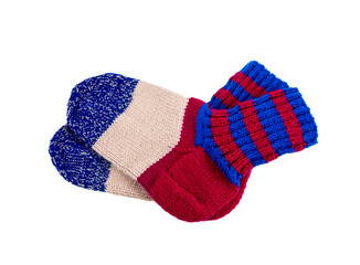 Knitted wool socks .