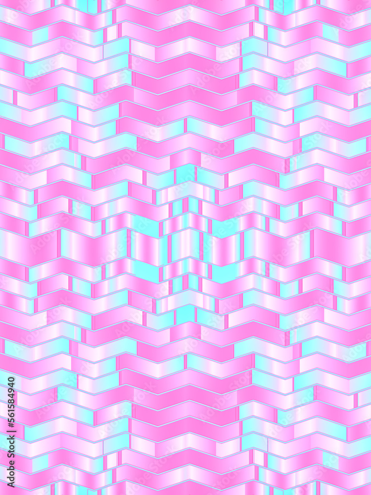 Poster Pattern of neon colored stripes. Art design background 3d rendering illustration