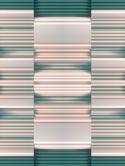 Modern 3d rendering background with pushing up stack element. Digital illustration