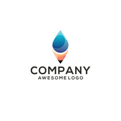 Pencil water logo colorful illustration