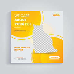 Pet care social media Instagram post banner template