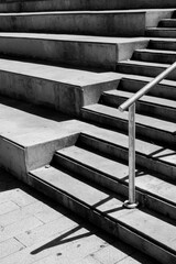 staircase in black and white