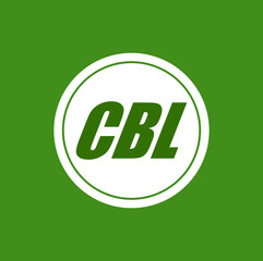 CBL company name initial letters icon with green color.