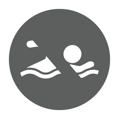 Vector attention Icon no swimming sign. Illustration round