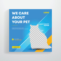 Pet care social media Instagram post banner template