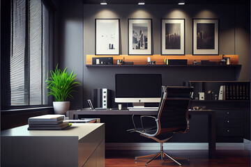 Clean modern office modern office clean office luxury, Generative AI