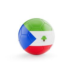 Obraz premium 3D football soccer ball with Equatorial Guinea national team flag isolated on white background - 3D Rendering