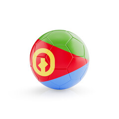 3D football soccer ball with Eritrea national team flag isolated on white background - 3D Rendering