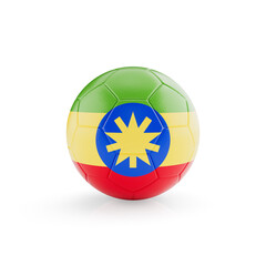 3D football soccer ball with Ethiopia national team flag isolated on white background - 3D Rendering