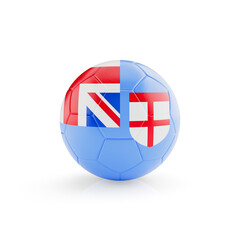 3D football soccer ball with Fiji national team flag isolated on white background - 3D Rendering