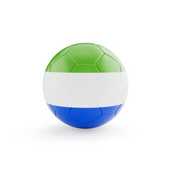 Fototapeta premium 3D football soccer ball with Galapagos Islands national team flag isolated on white background - 3D Rendering
