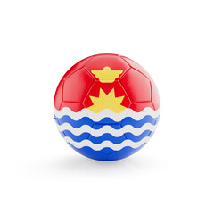 3D football soccer ball with Kiribati national team flag isolated on white background - 3D Rendering