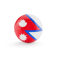 Fototapeta premium 3D football soccer ball with Nepal national team flag isolated on white background - 3D Rendering