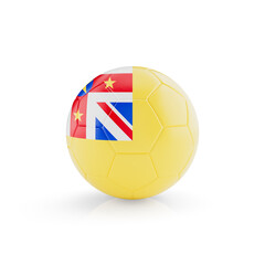 3D football soccer ball with Niue national team flag isolated on white background - 3D Rendering