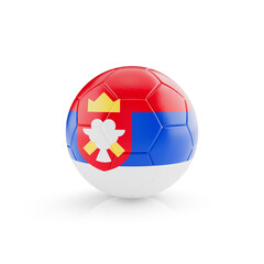 Obraz premium 3D football soccer ball with Serbia national team flag isolated on white background - 3D Rendering