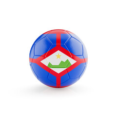 Obraz premium 3D football soccer ball with Sint Eustatius national team flag isolated on white background - 3D Rendering