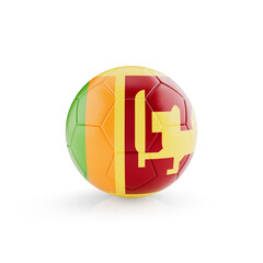 3D football soccer ball with Sri Lanka national team flag isolated on white background - 3D Rendering
