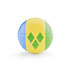 3D football soccer ball with St Vincent And The Grenadines national team flag isolated on white background - 3D Rendering