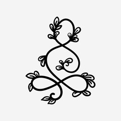 Beautiful simplistic meditation symbol, logo line art vector illustration