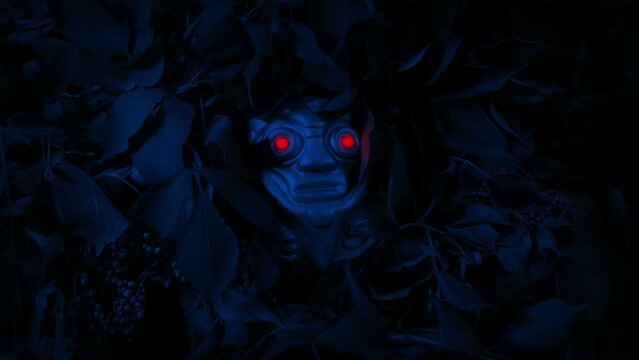 Red Eyes Glow On Scary Jungle Idol