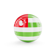 3D volleyball ball with Abkhazia national team flag isolated on white background - 3D Rendering