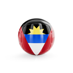 Fototapeta premium 3D volleyball ball with Antigua And Barbuda national team flag isolated on white background - 3D Rendering
