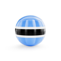 3D volleyball ball with Botswana national team flag isolated on white background - 3D Rendering