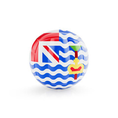 3D volleyball ball with British Indian Ocean Territory national team flag isolated on white background - 3D Rendering