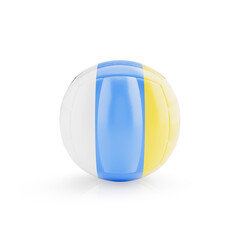 3D volleyball ball with Canary Islands national team flag isolated on white background - 3D Rendering