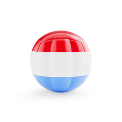 3D volleyball ball with Luxembourg national team flag isolated on white background - 3D Rendering