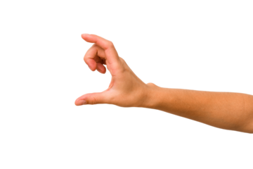 caucasian hands gesturing isolated on a white background