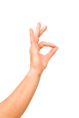 caucasian hands gesturing isolated on a white background
