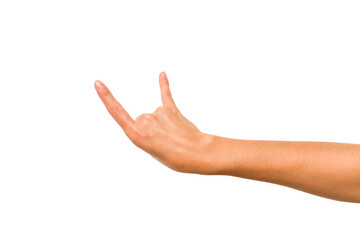 caucasian hands gesturing isolated on a white background