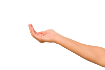 caucasian hands gesturing isolated on a white background