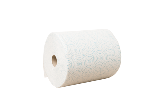 Toilet paper isolated on white background.